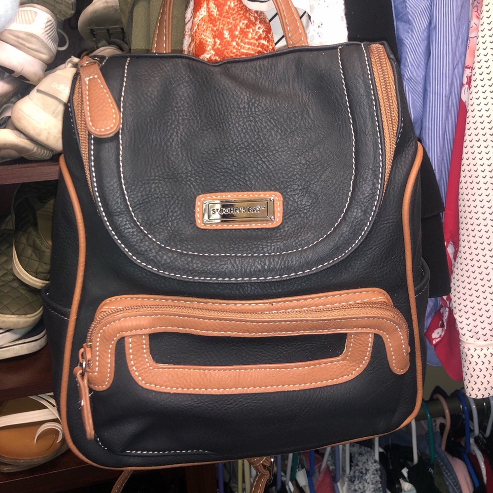 St. John’s Bay black leather backpack purse